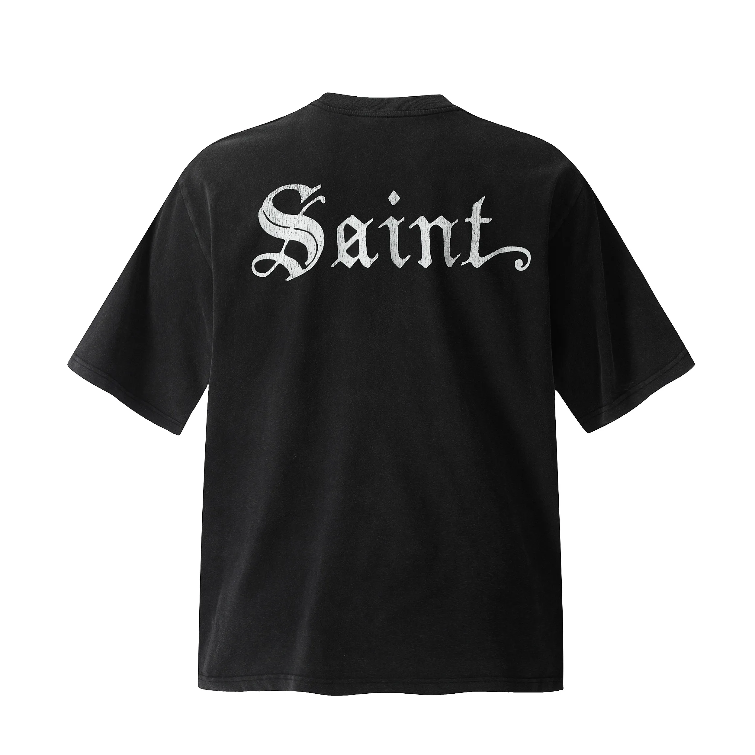 Saint washed vintage skeleton short-sleeved T-shirt Color: washed black Wholesale price: 118 Size: M L XL XXL Style number: 2146
